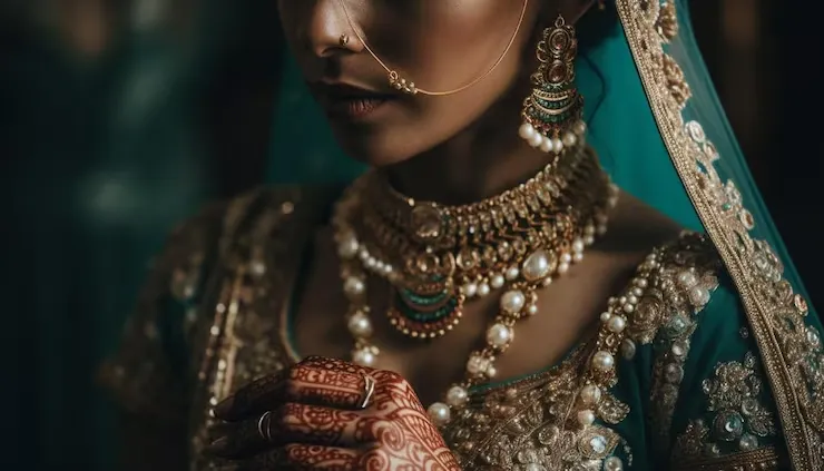 Traditional gold jewellery styled by Ramchandra Jewellers, Panki, Kanpur